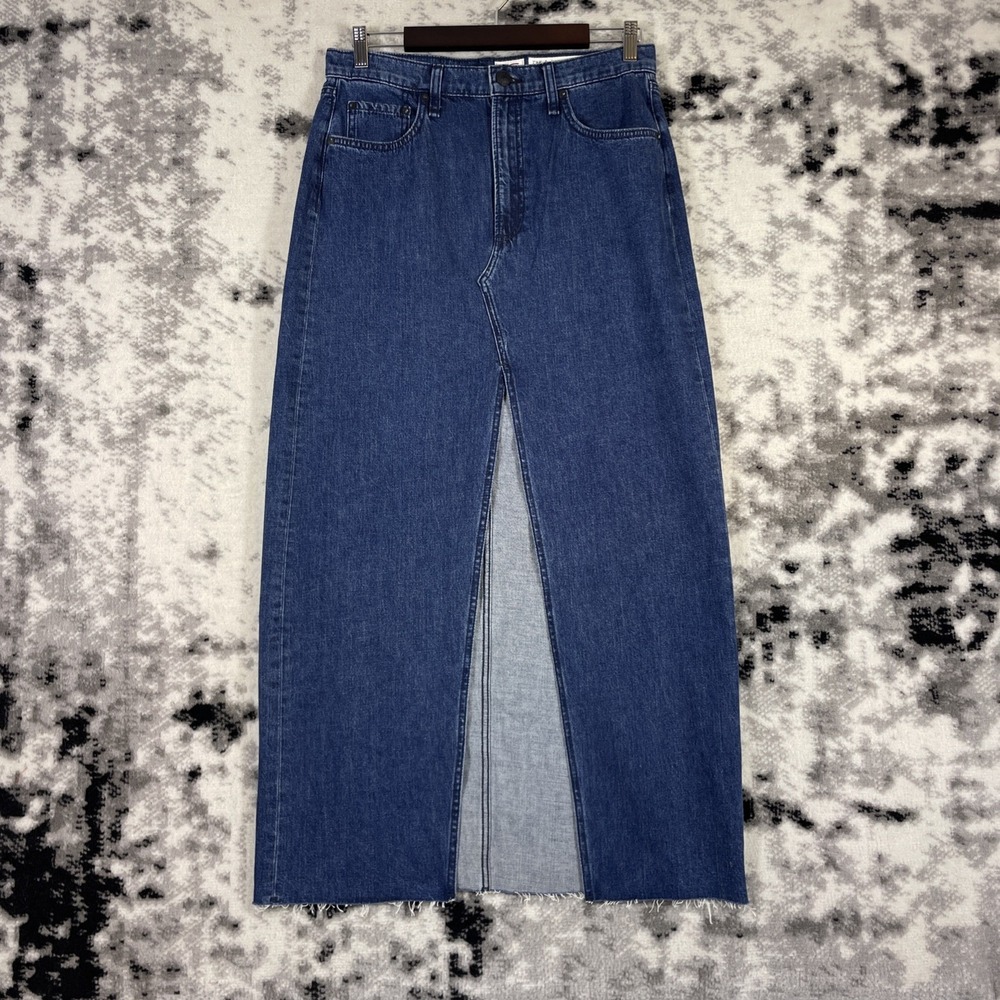 Rag & Bone Avery Maxi Skirt Womens Size 27‎ Kaihara Denim Split Front Y2k